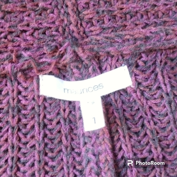 Maurices Purple Chunky Cardigan Plus Sz 1X - Picture 4 of 5